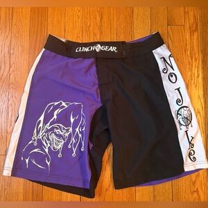 🃏Mens Clinch Gear Fight Shorts Wrestling Boxing MMA Purple Joker 30” Waist 🃏